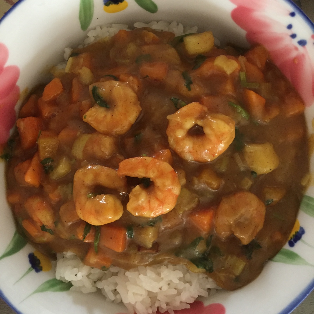 咖喱大虾盖饭