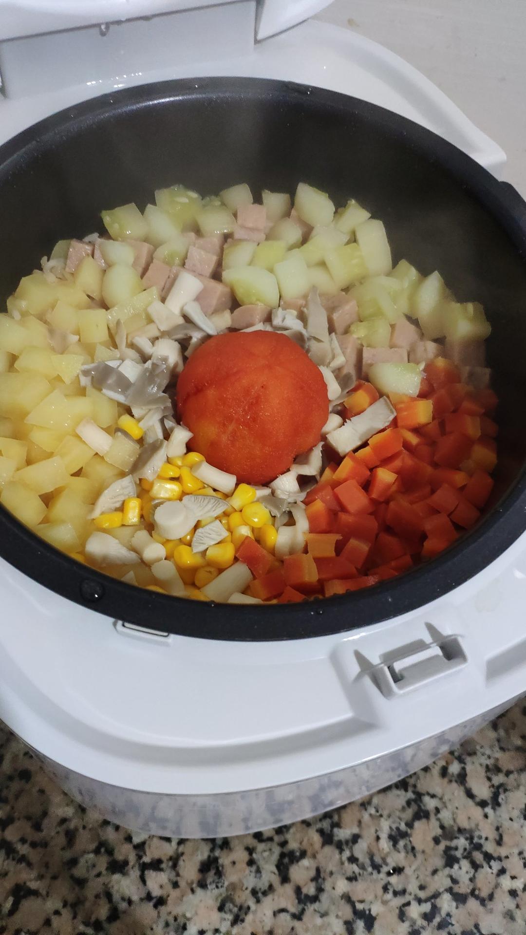 懒人饭·一个西红柿·饭菜一起好·简单易学