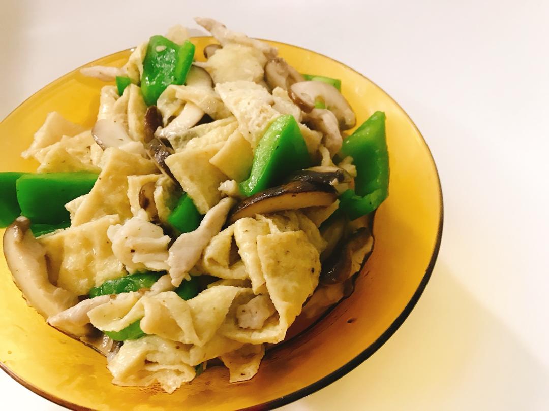 青椒炒豆皮