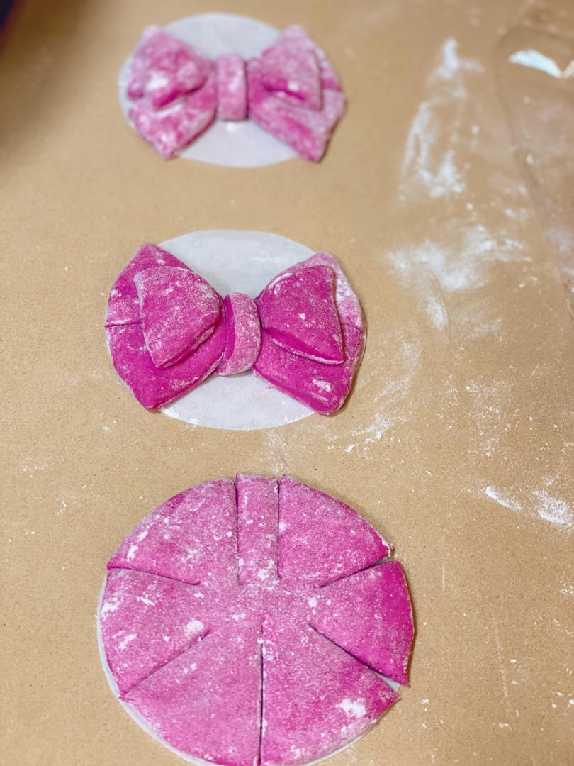 火龙果豆沙面包（一次发酵）