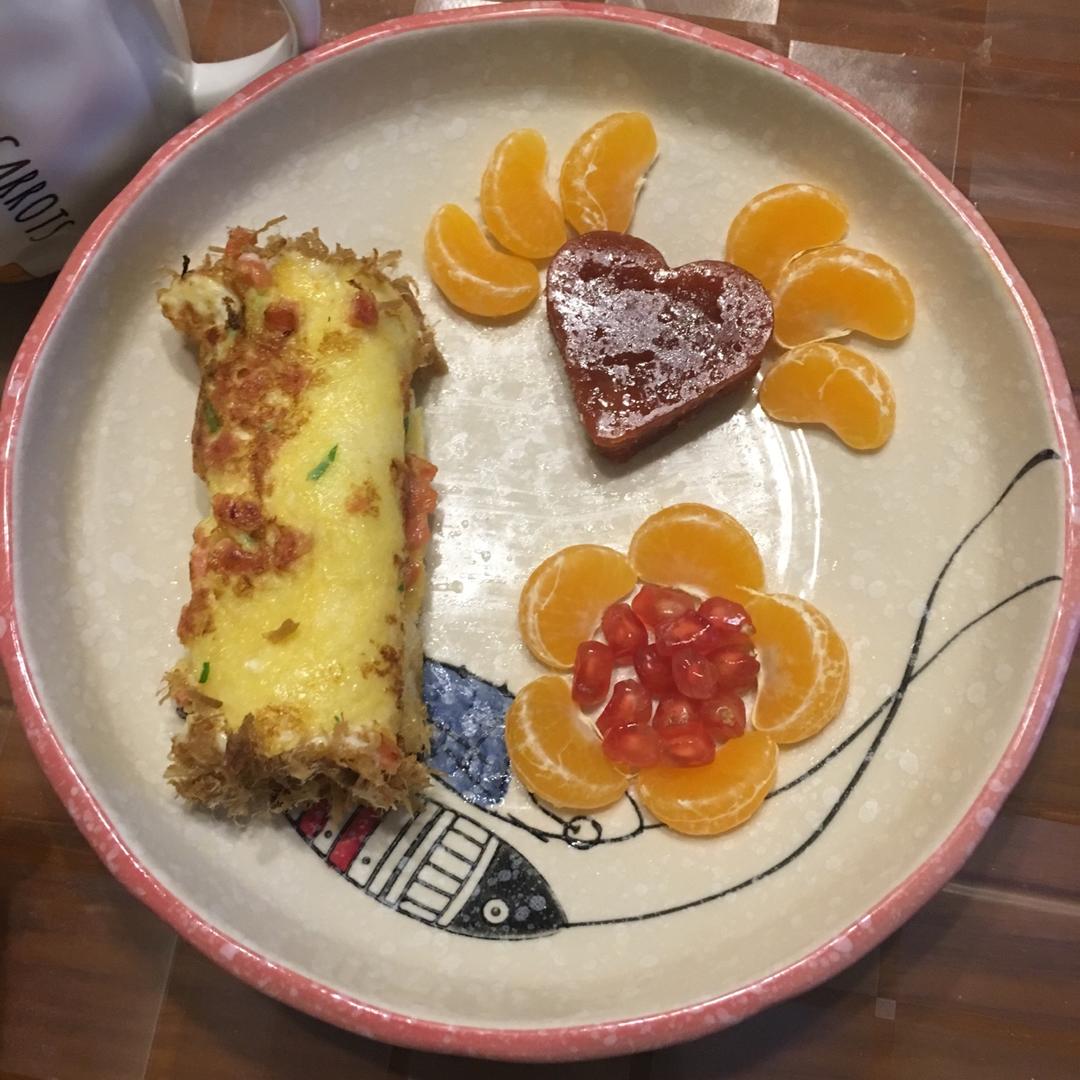 儿童早餐—肉松吐司卷