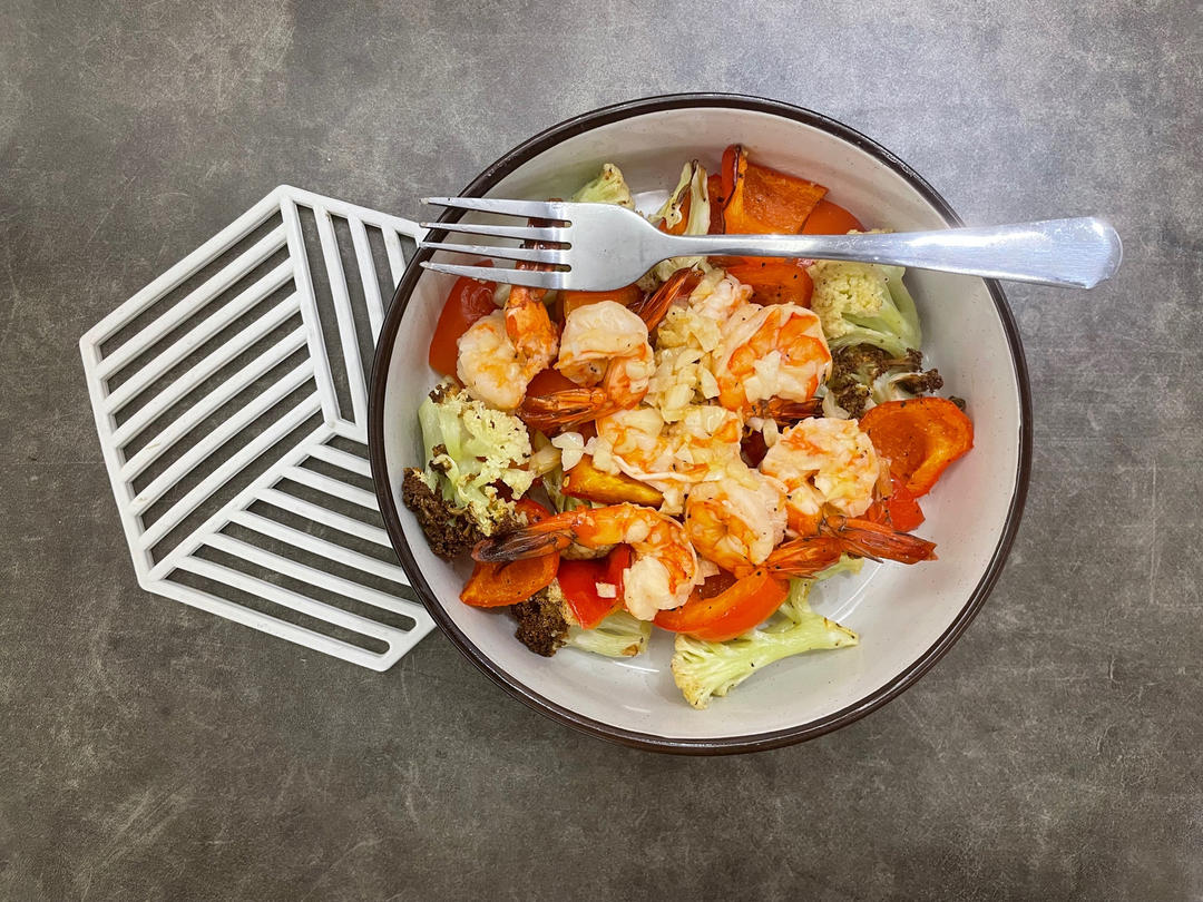 空气炸锅蒜香烤虾