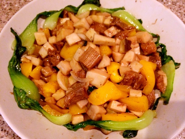 杏鲍菇炒牛肉粒