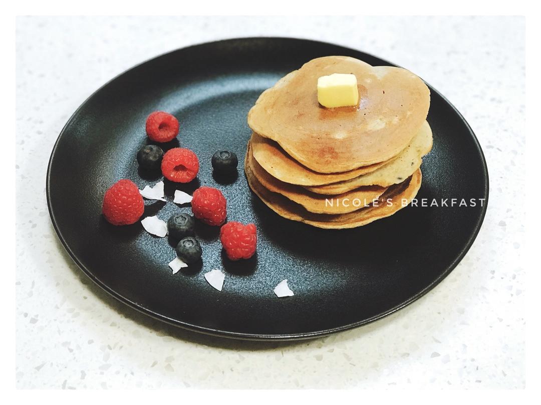 减脂100%全麦黑芝麻松饼（快手）