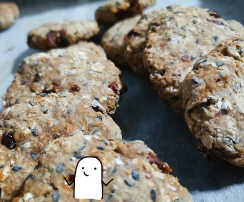 （不喜欢勿尝试 口感偏硬）少糖无油低脂全麦燕麦代餐饼干