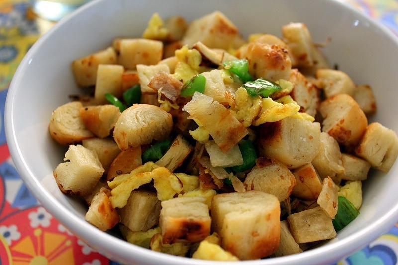 素炒烧饼的做法