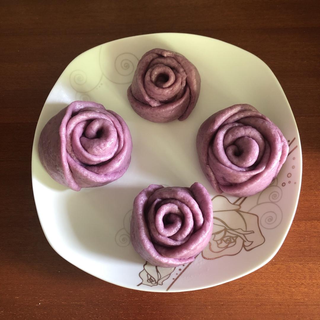 【菜鸟食记6】6步做好紫薯玫瑰馒头