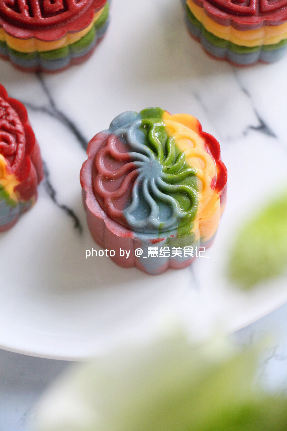 彩虹绿豆月饼（低油低糖无色素版）的做法