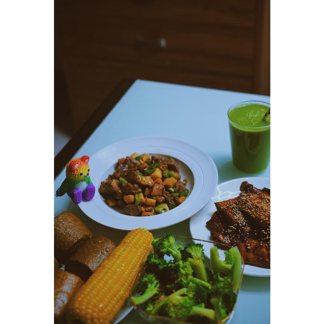 家常菜~杏鲍菇烧牛肉粒