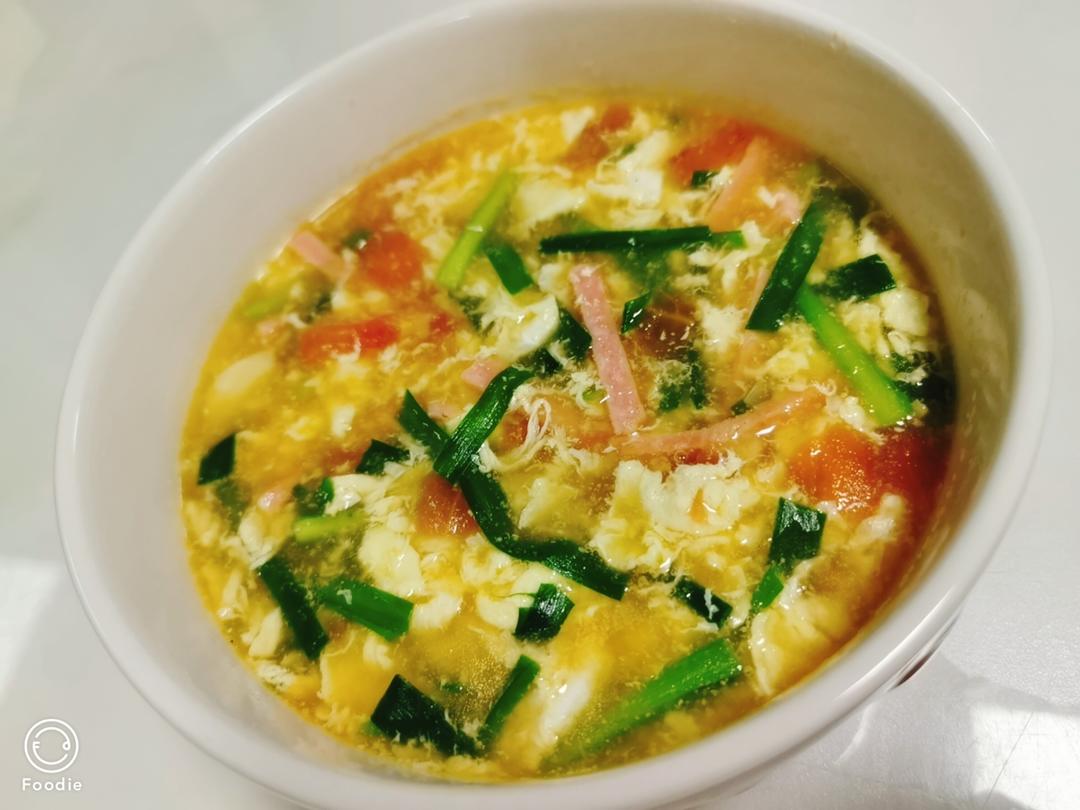美味有食欲的西红柿韭菜鸡蛋汤🍅