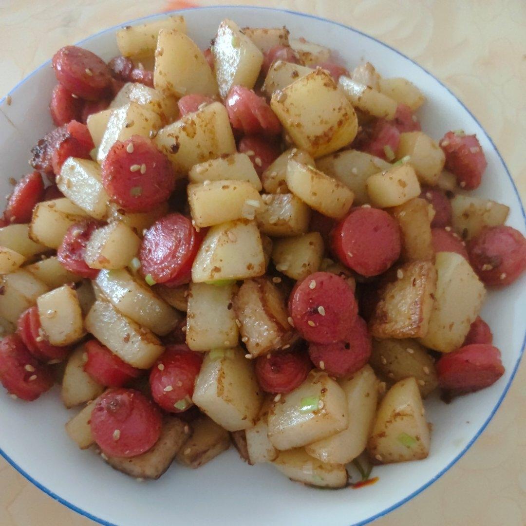 烧烤风味的土豆小香肠