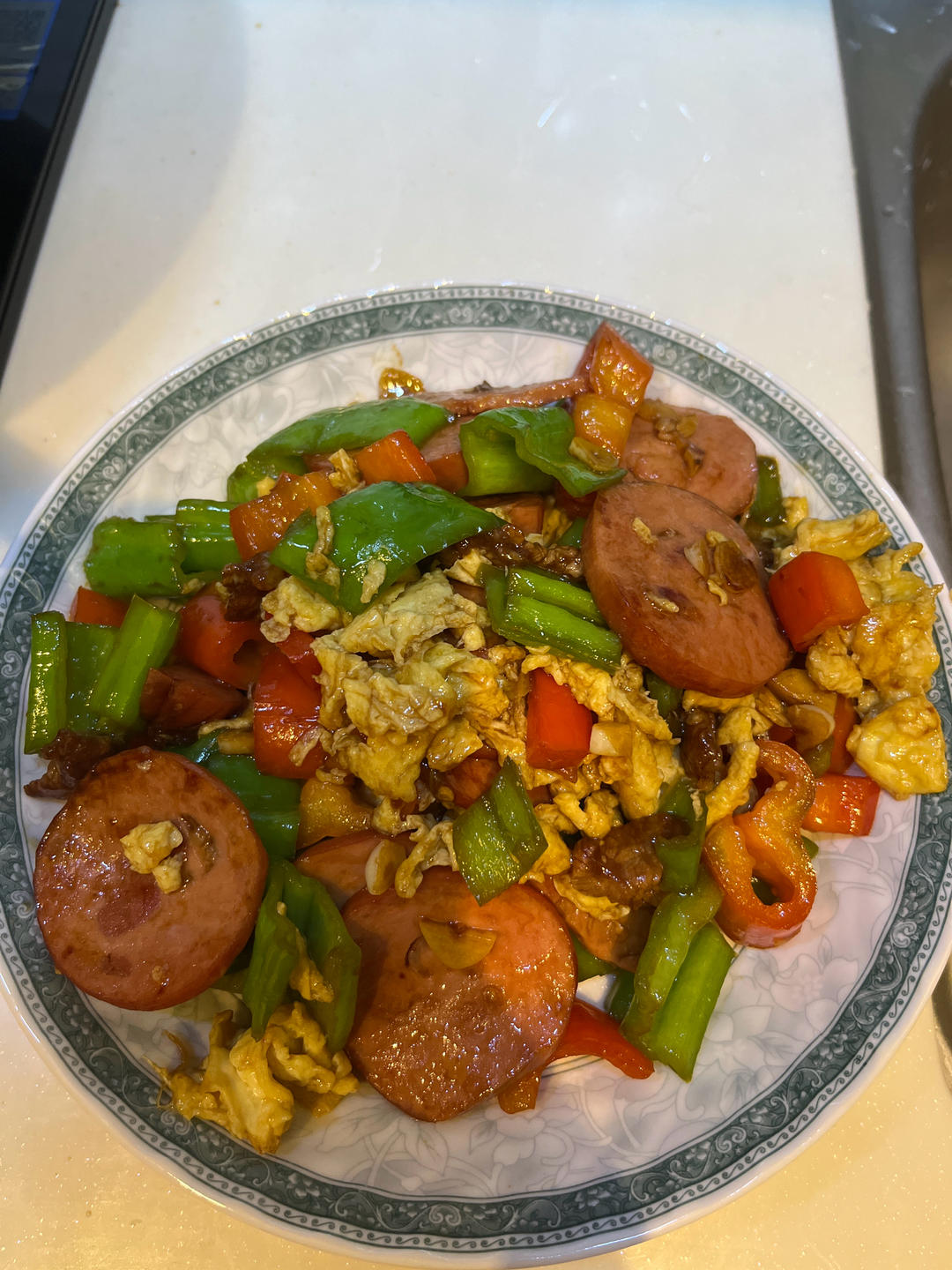青椒火腿炒鸡蛋