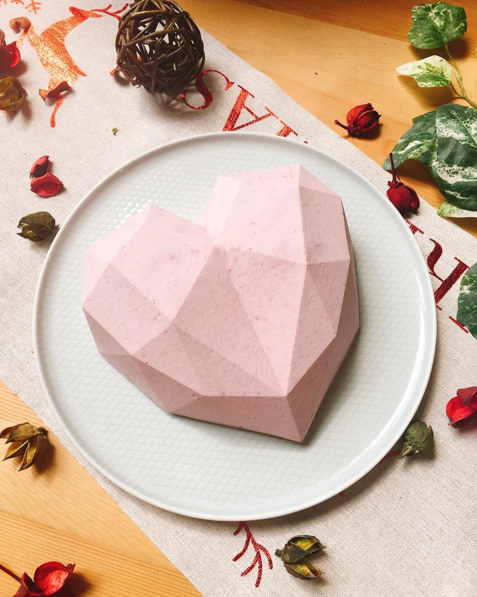 💜立体爱心#蓝莓慕斯蛋糕💜