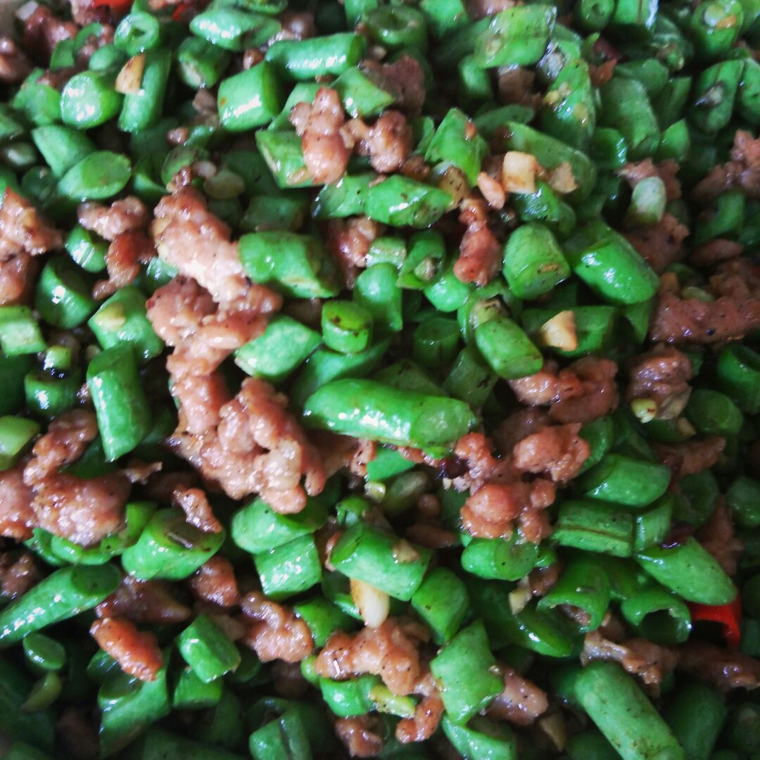 肉沫豆角下饭菜