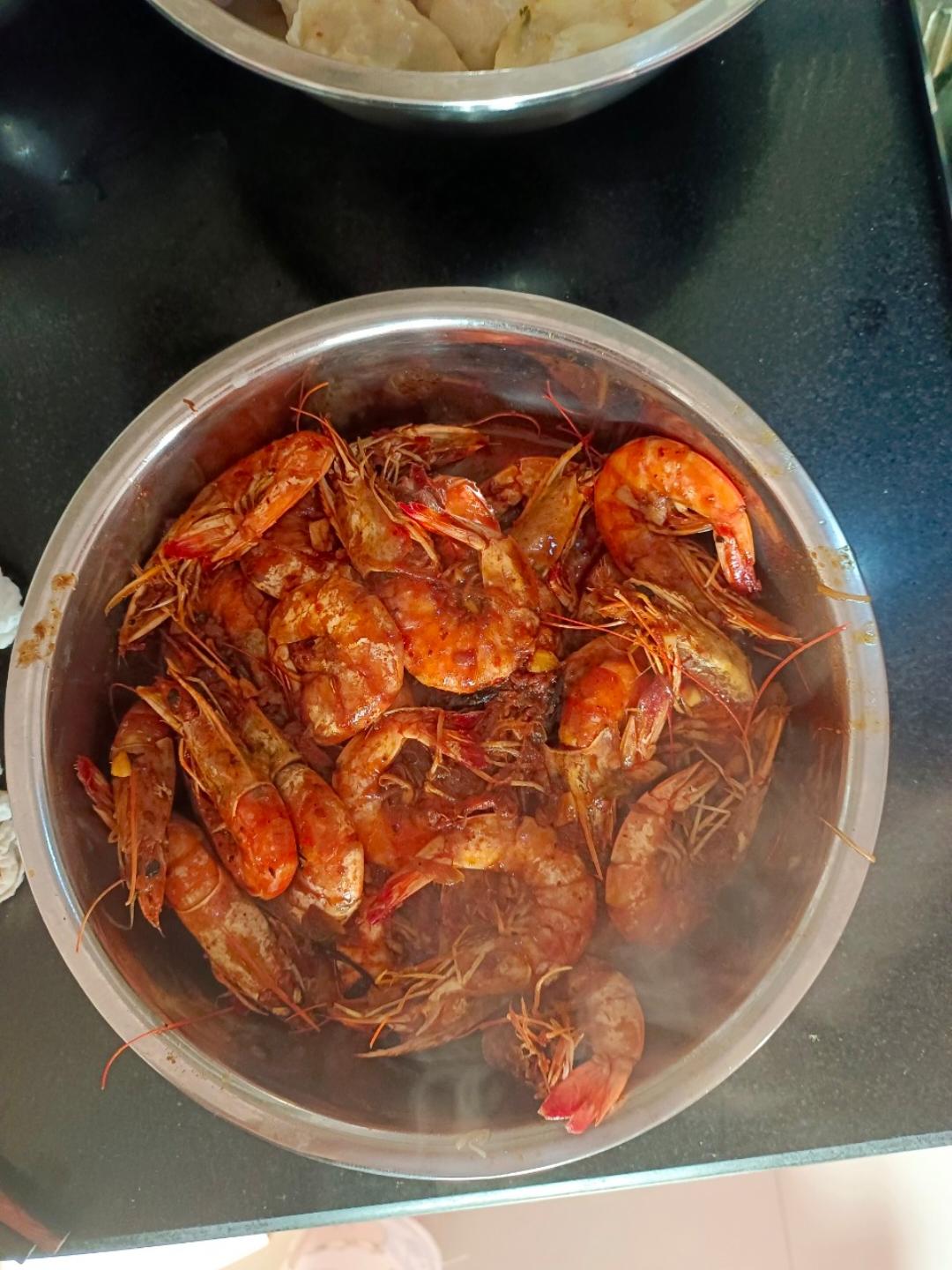 火锅底料蒜蓉炒虾