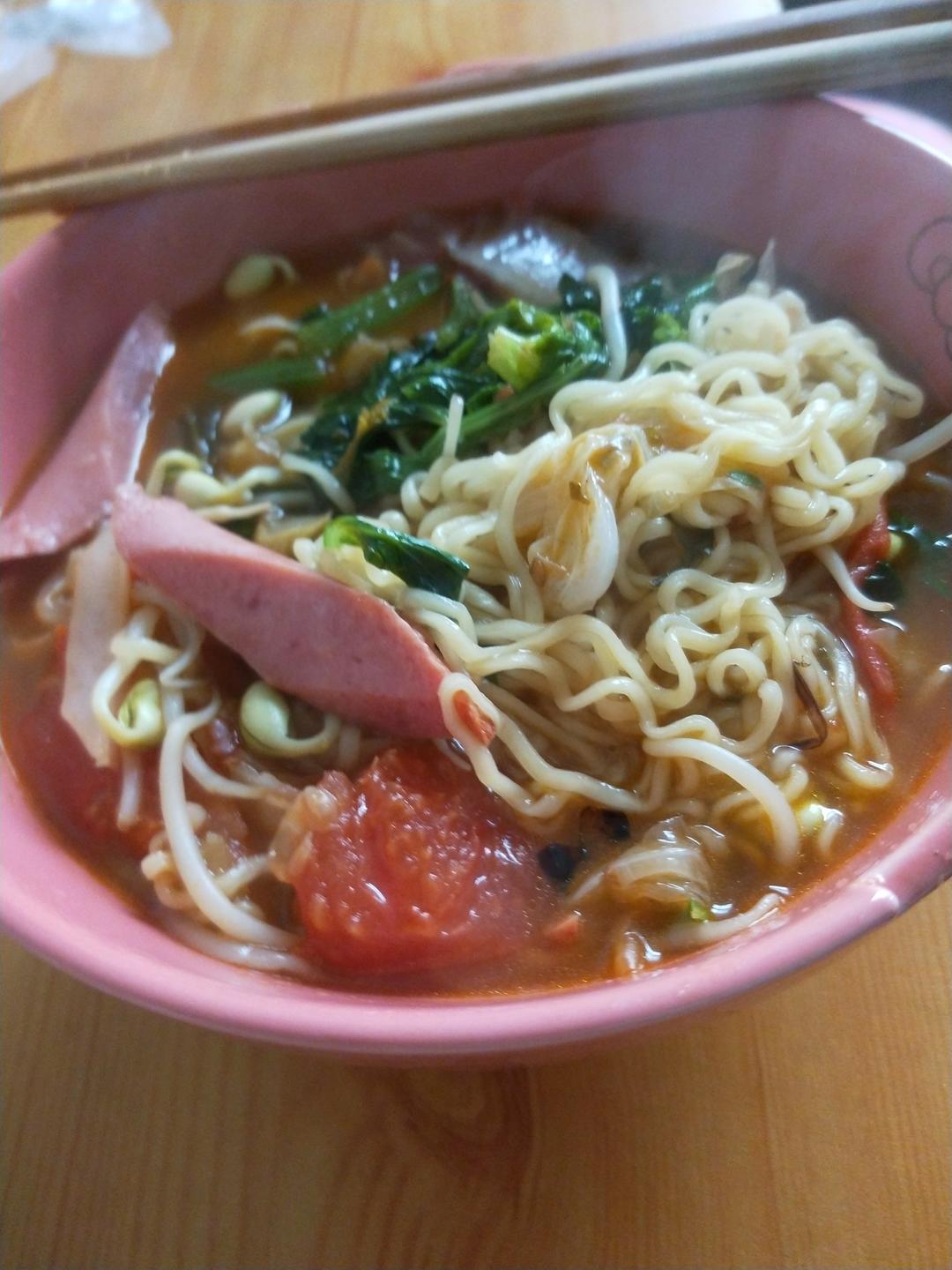 炝锅方便面的做法
