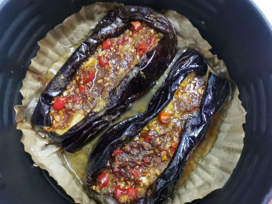 空气炸锅超简单的爆香蒜蓉烤茄子
