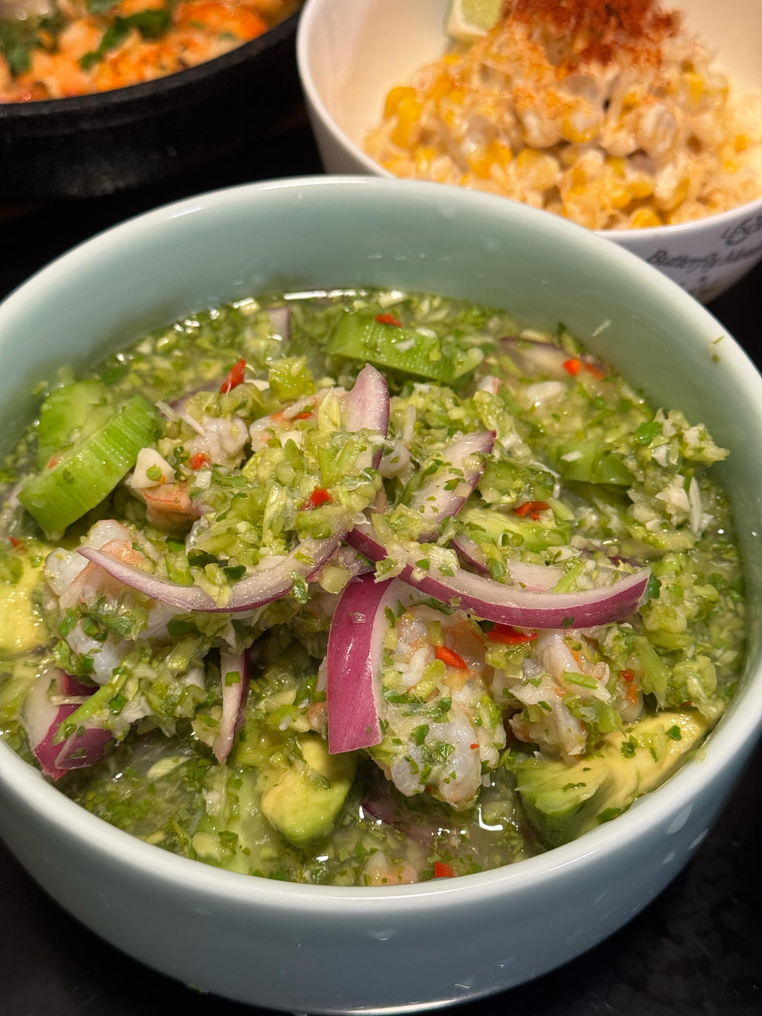 Aguachile（阿瓜奇菜、青柠辣椒生腌虾）