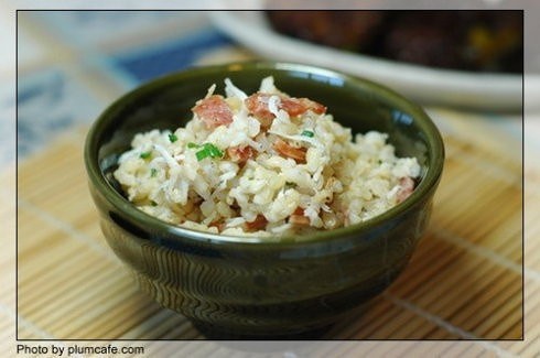 腊肠银鱼糙米饭的做法