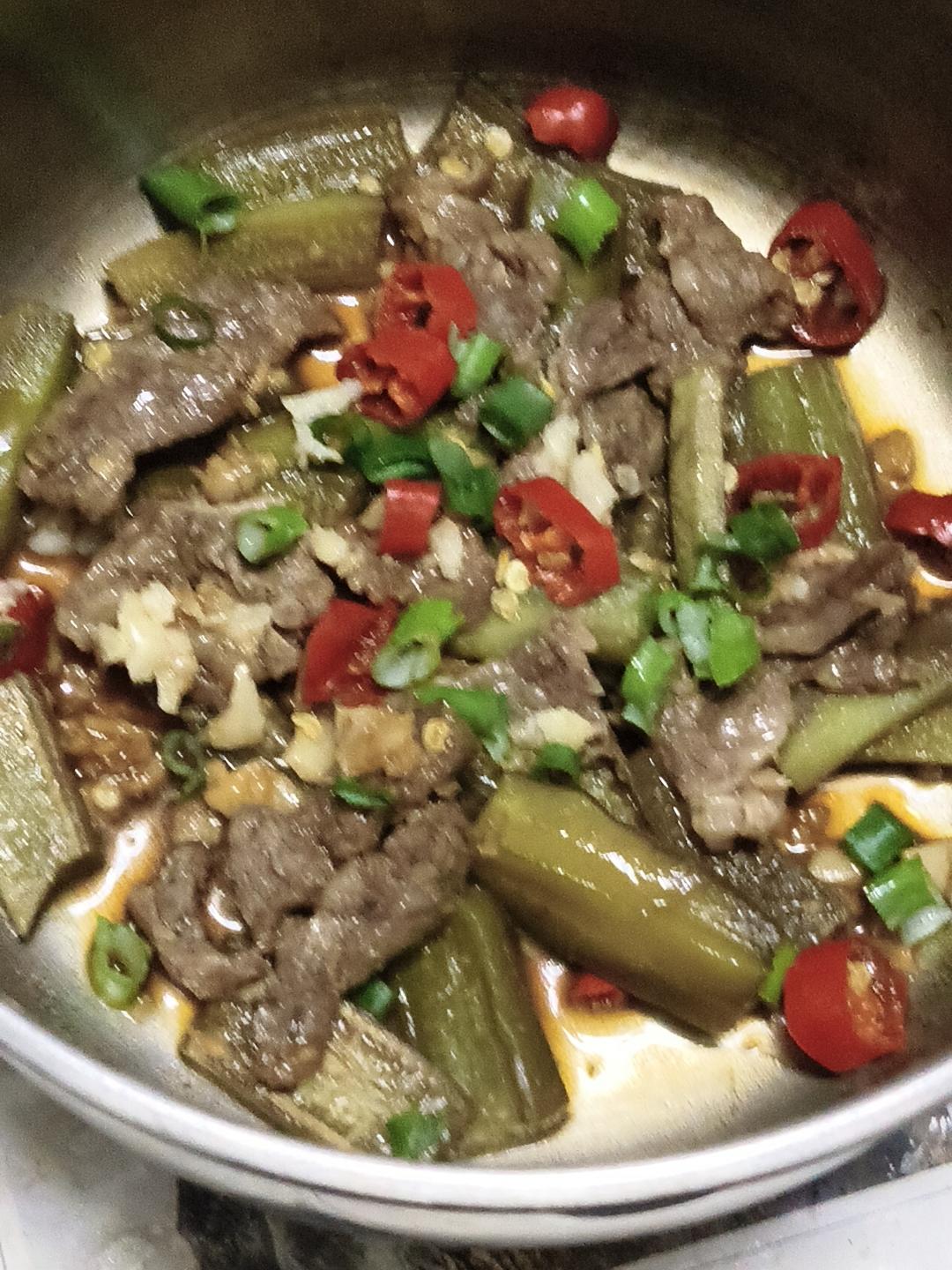 丝瓜蒸牛肉