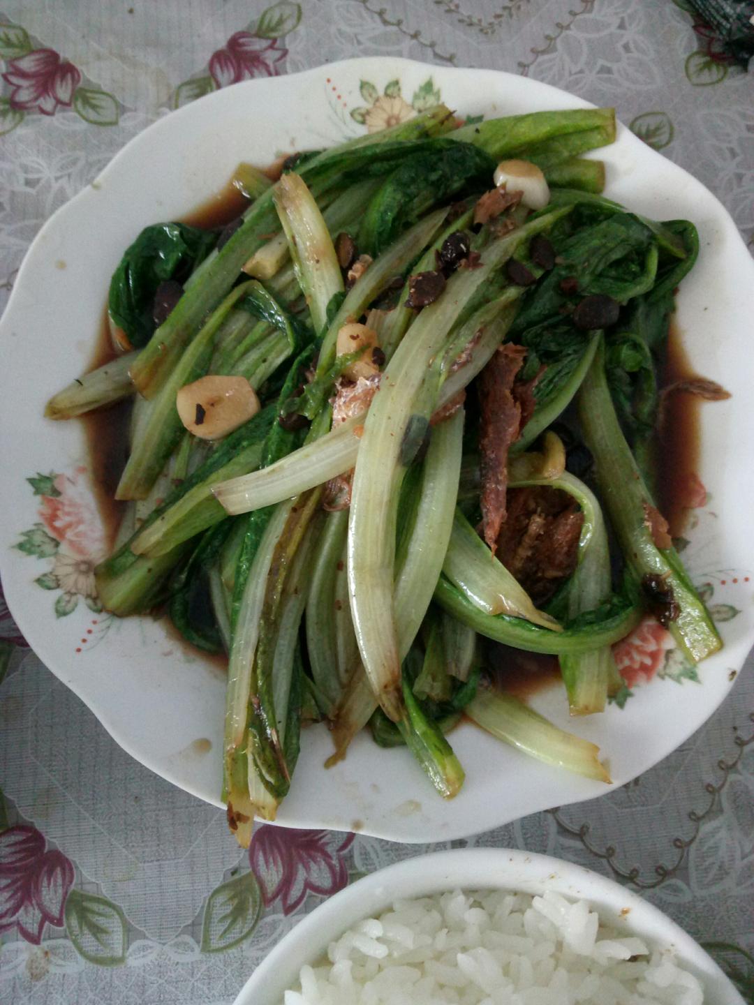 豆豉鲮鱼油麦菜简单做法的做法