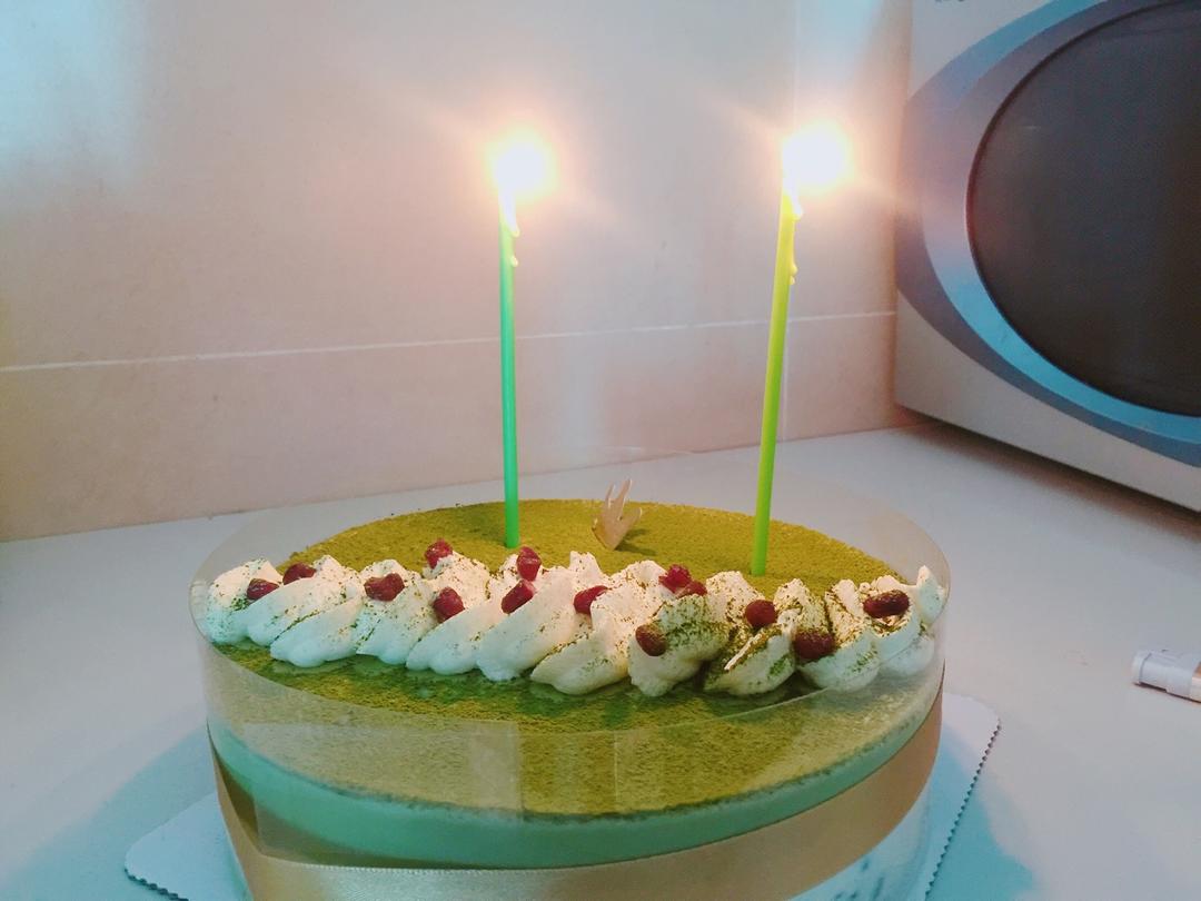 抹茶红豆冻芝士