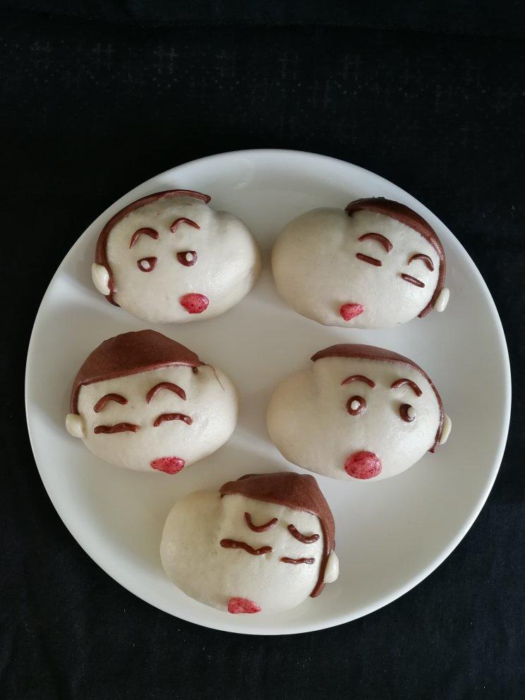 鱼做的原创蜡笔小新可爱表情花样馒头卡通包子