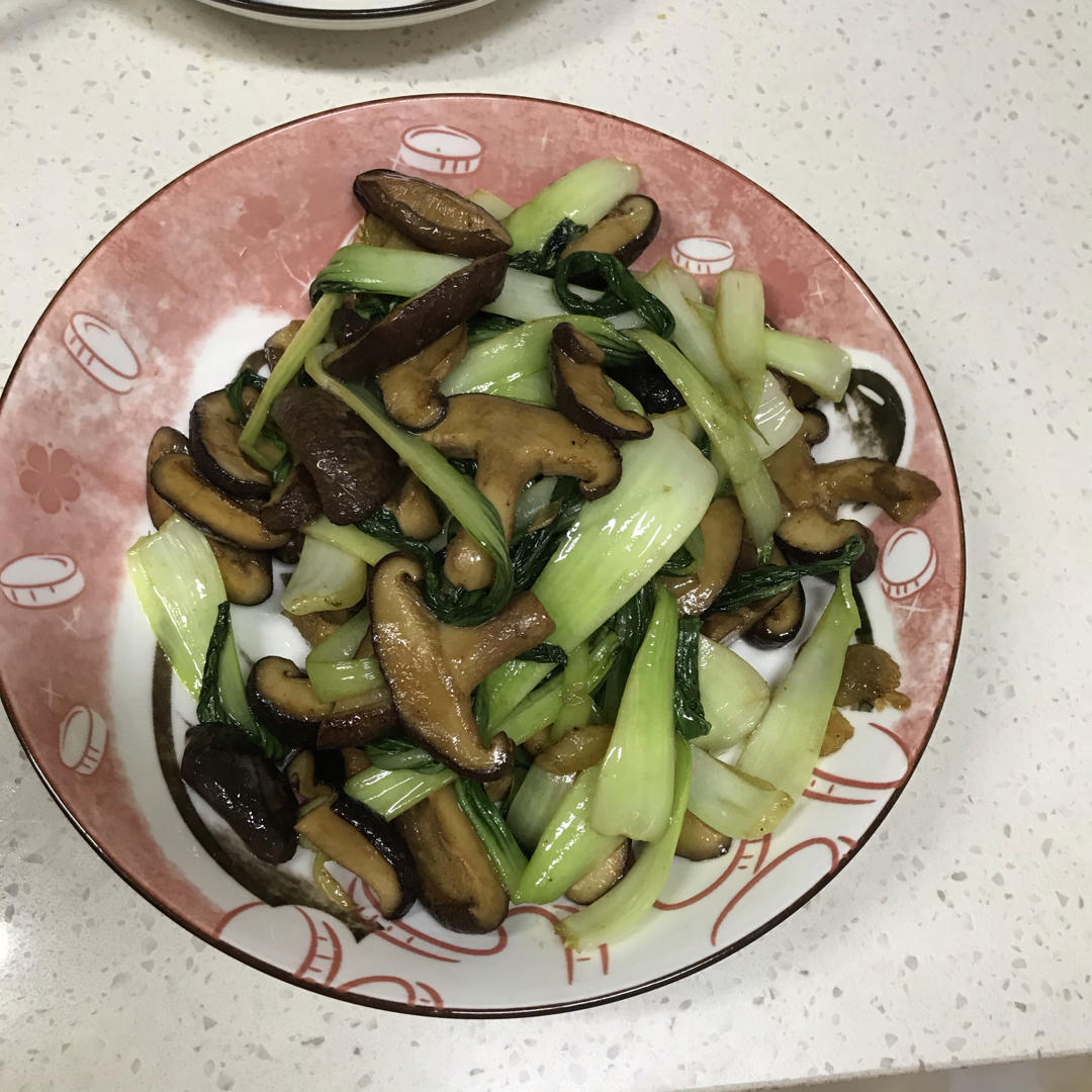 简易版香菇扒油菜
