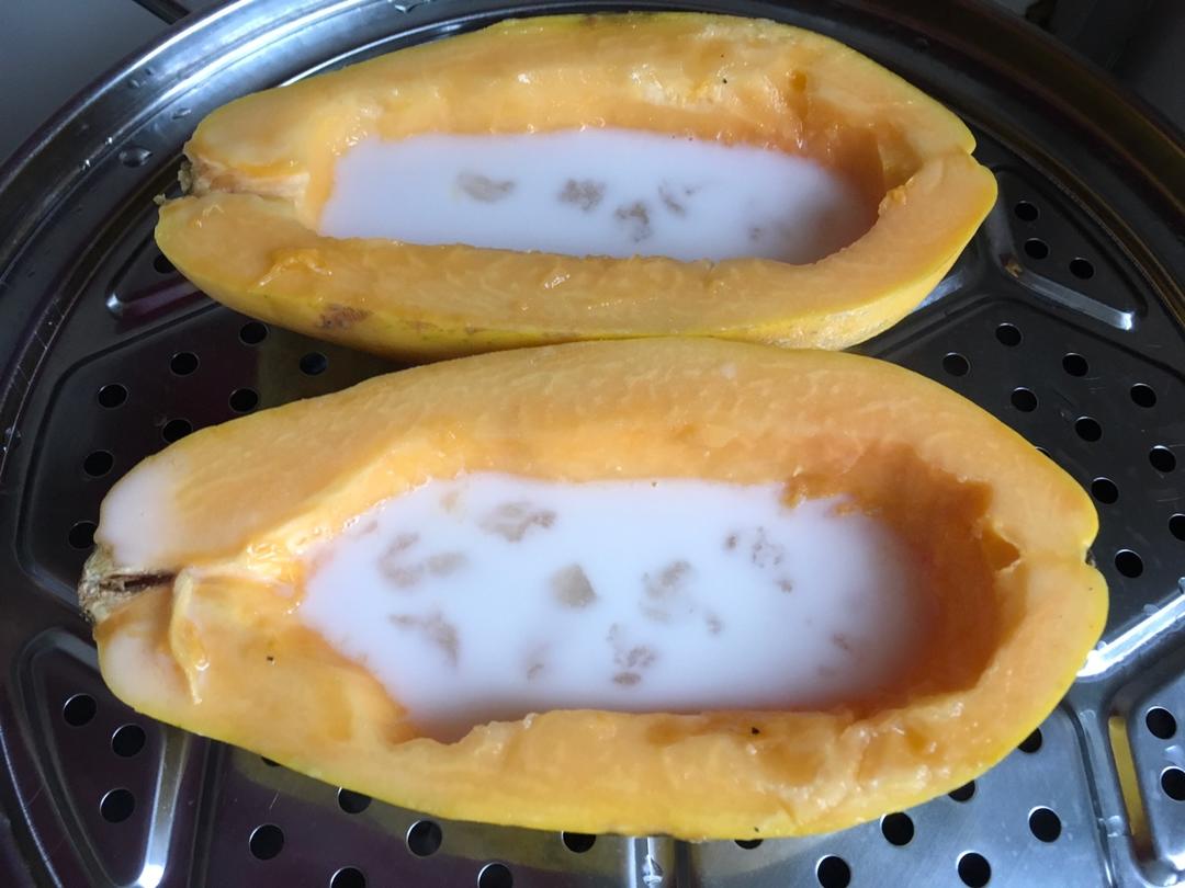 木瓜牛奶炖雪蛤