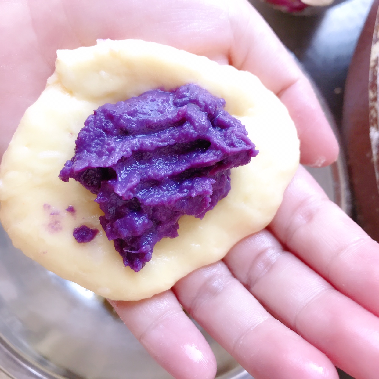 健脾养胃宝宝山药紫薯饼的做法 步骤9