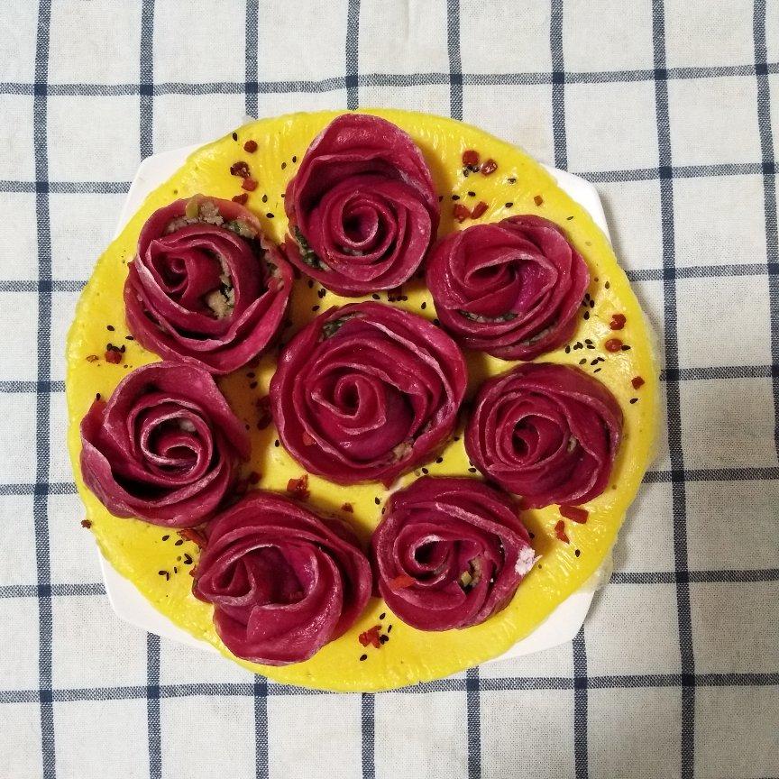 玫瑰花抱蛋煎饺