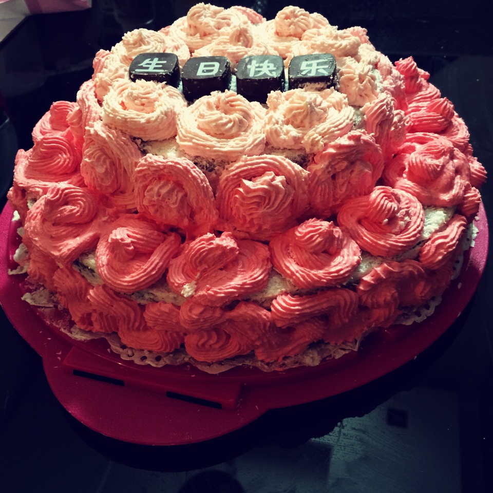 渐变玫瑰蛋糕——给自己的生日蛋糕