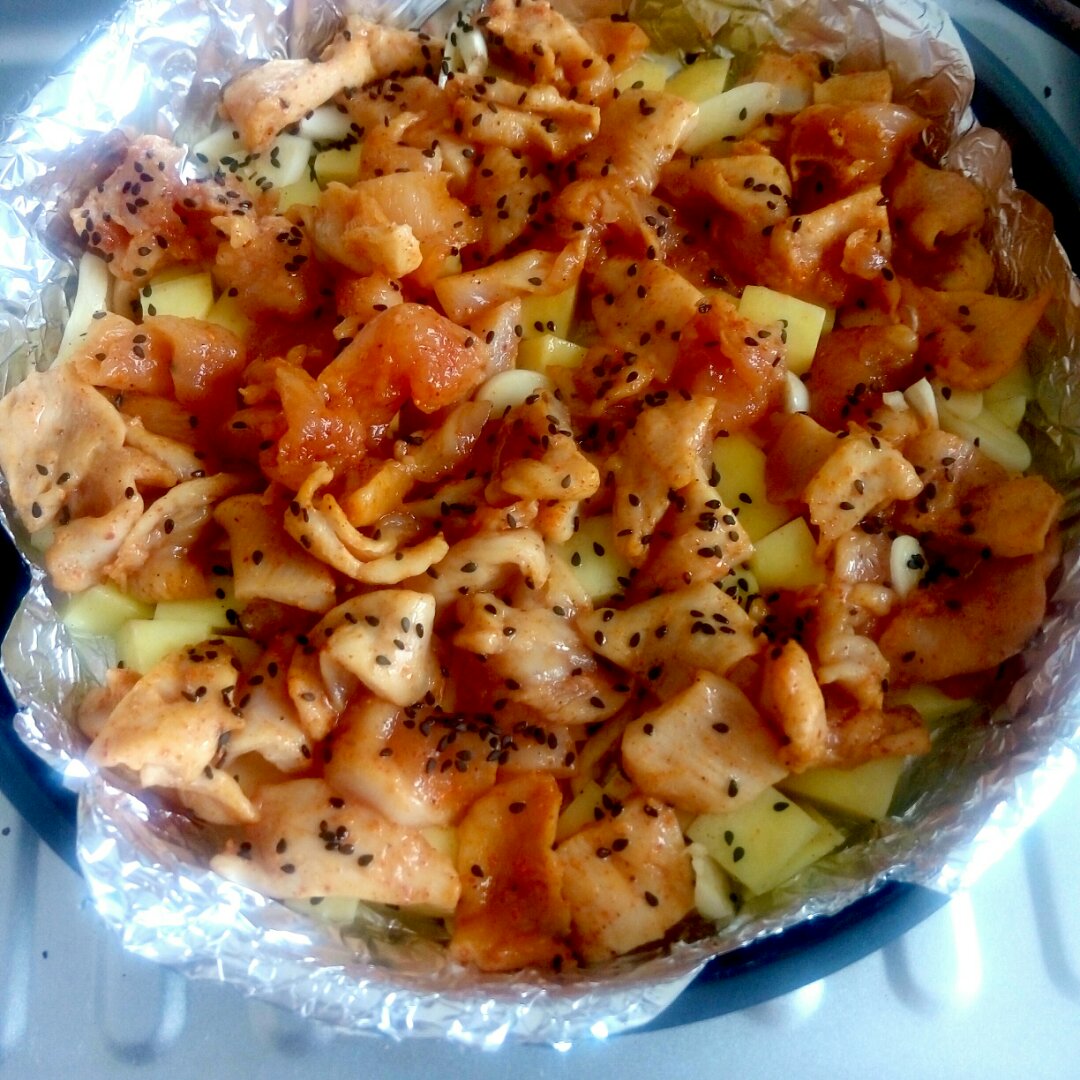 新奥尔良烤鸡腿土豆