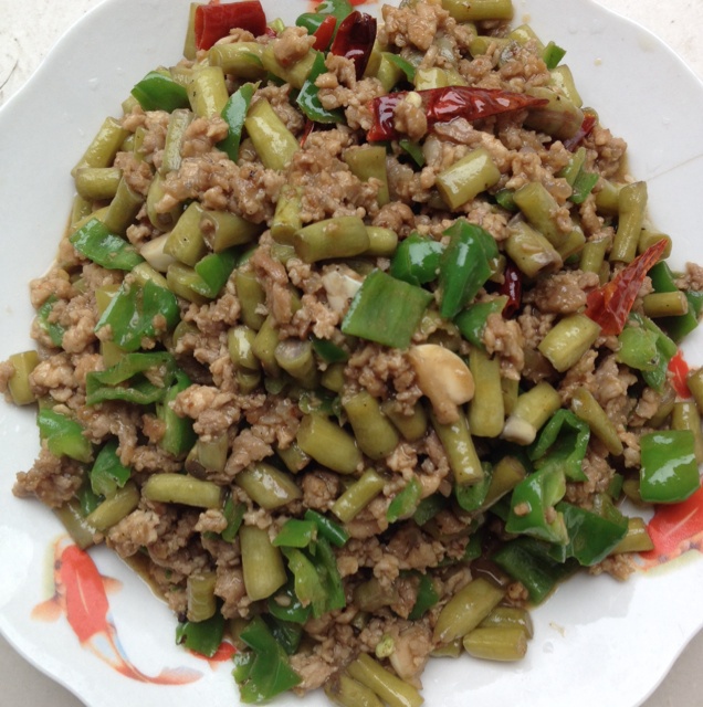 肉沫豆角下饭菜