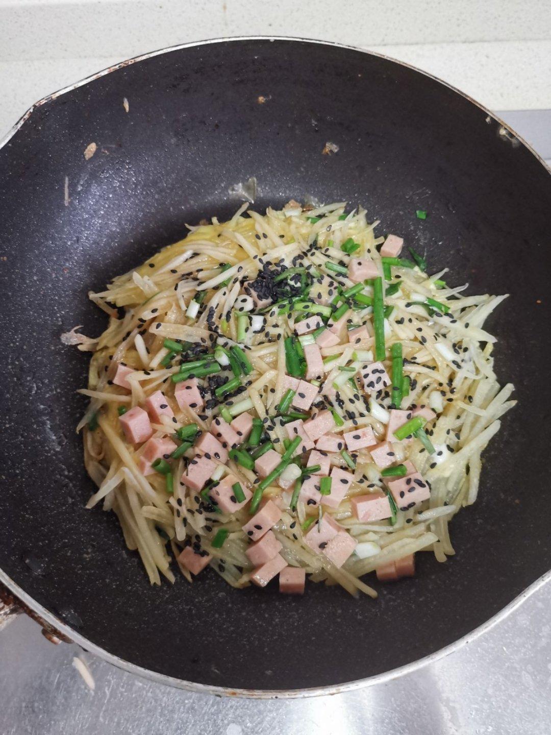 土豆丝鸡蛋饼