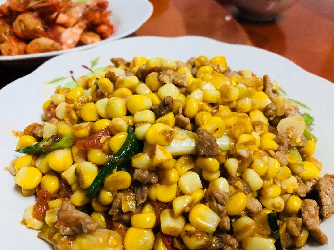 玉米炒肉末【超级下饭的快手家常菜】