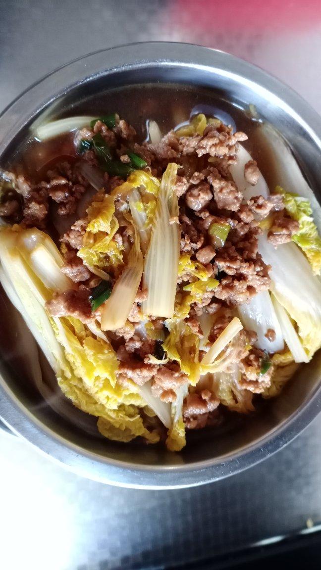 肉末娃娃菜~解决剩下的肉馅