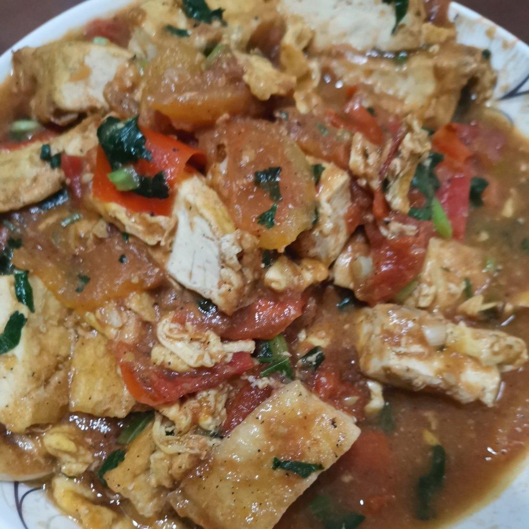 减脂餐—番茄金针菇焖豆腐