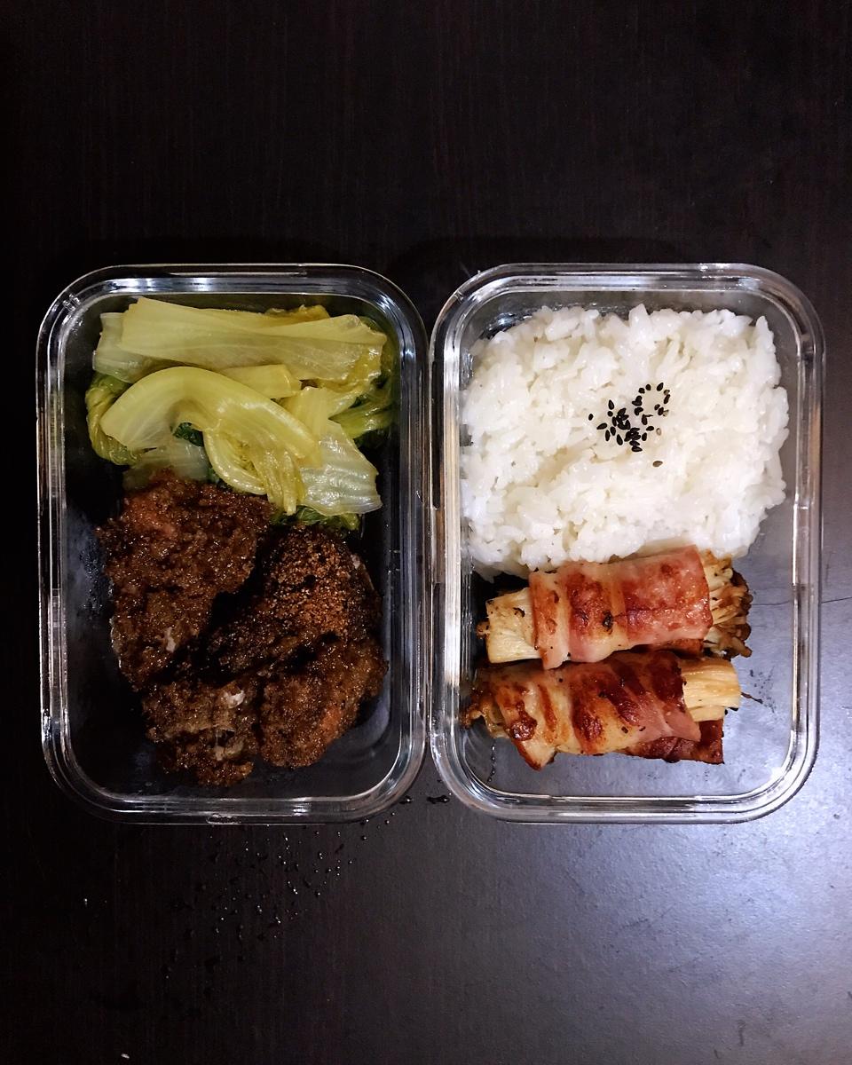 香煎培根金针菇卷