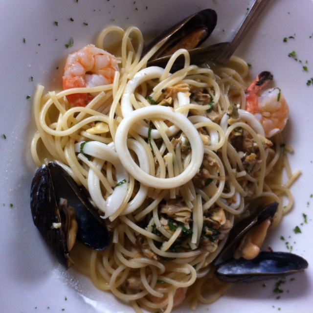 白汁海鲜意大利面