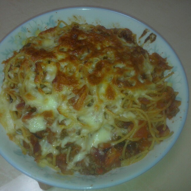 芝士焗番茄肉酱意面