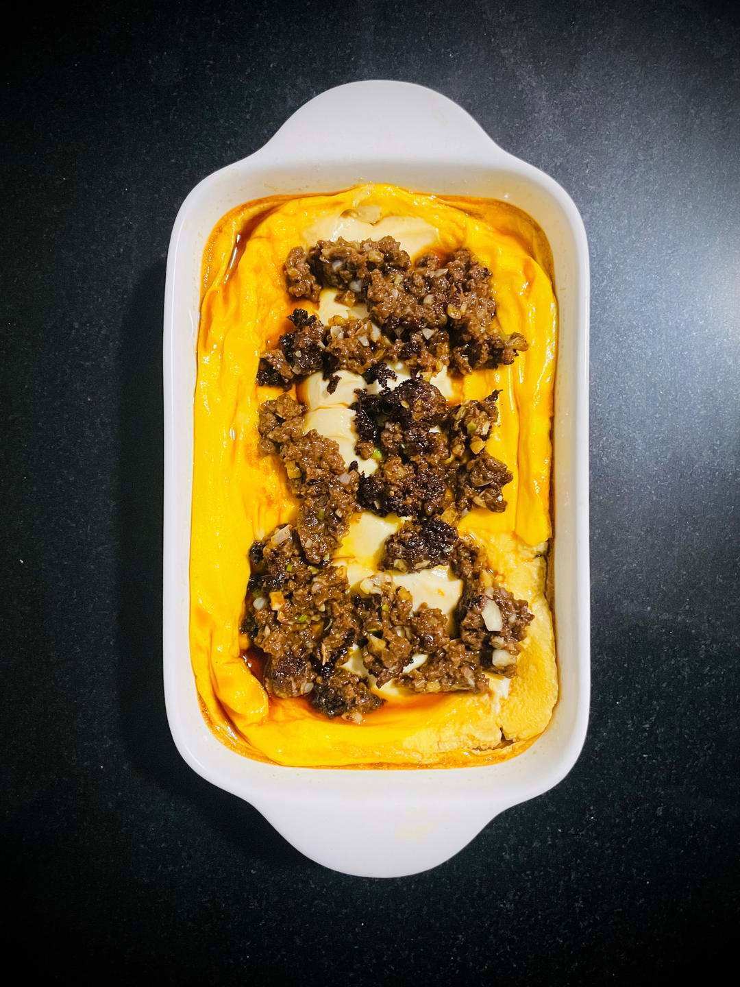 烤箱版肉沫豆腐蒸蛋