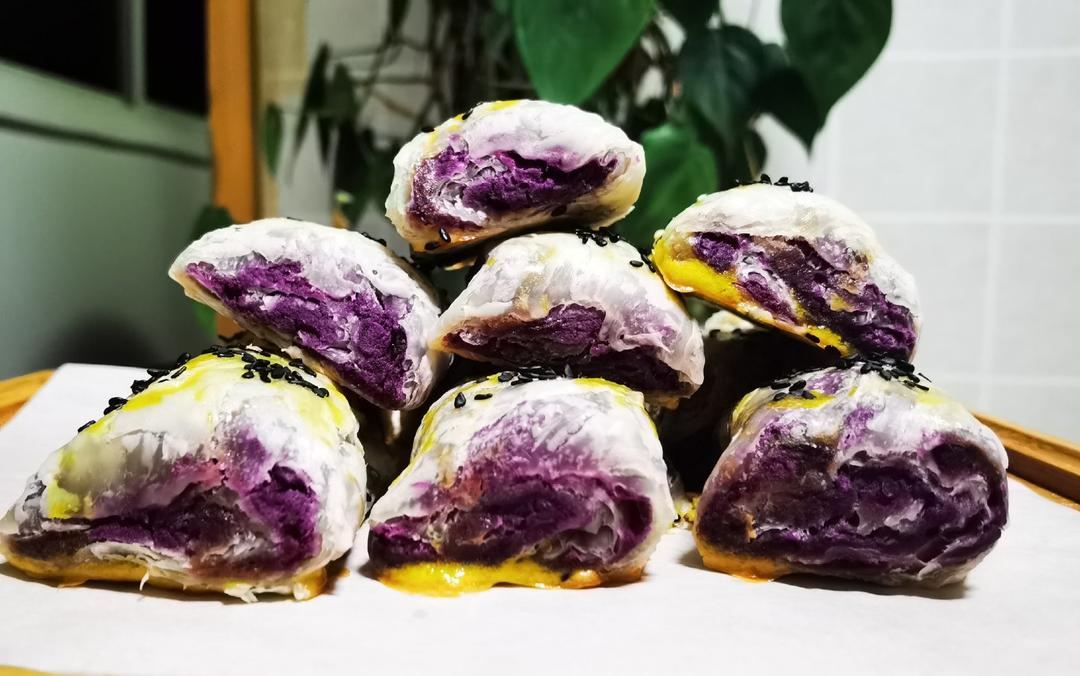 万能的手抓饼系列～紫薯酥