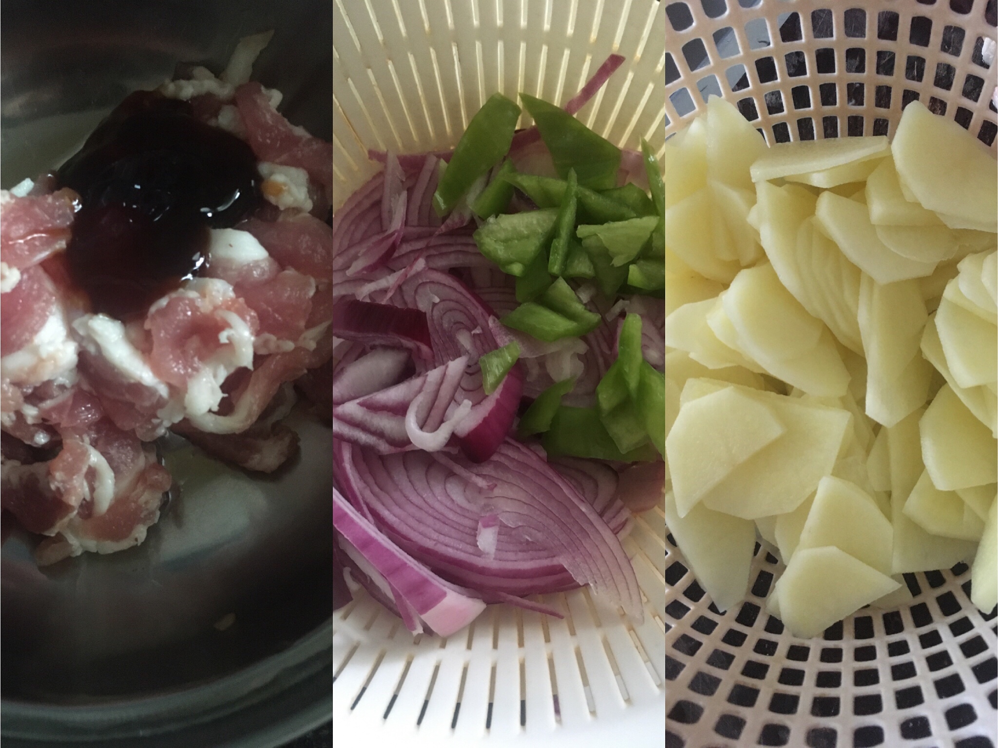 五花肉炒洋葱土豆片的做法 步骤1