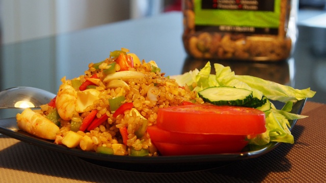 无油低卡糙米炒饭