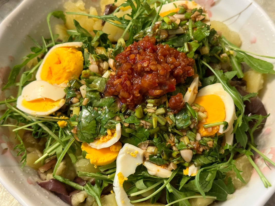 土豆茄子拌鸡蛋