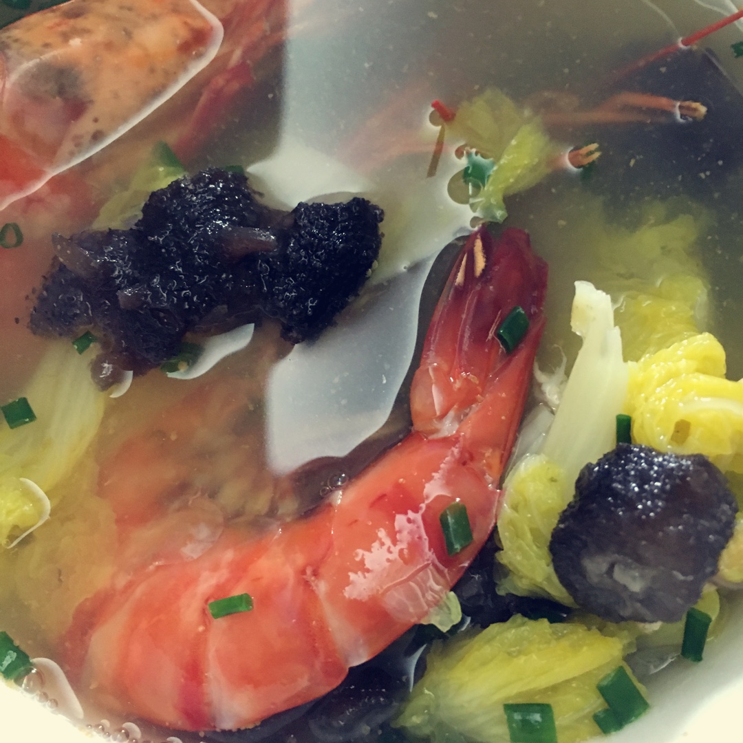 白菜豆泡海参汤