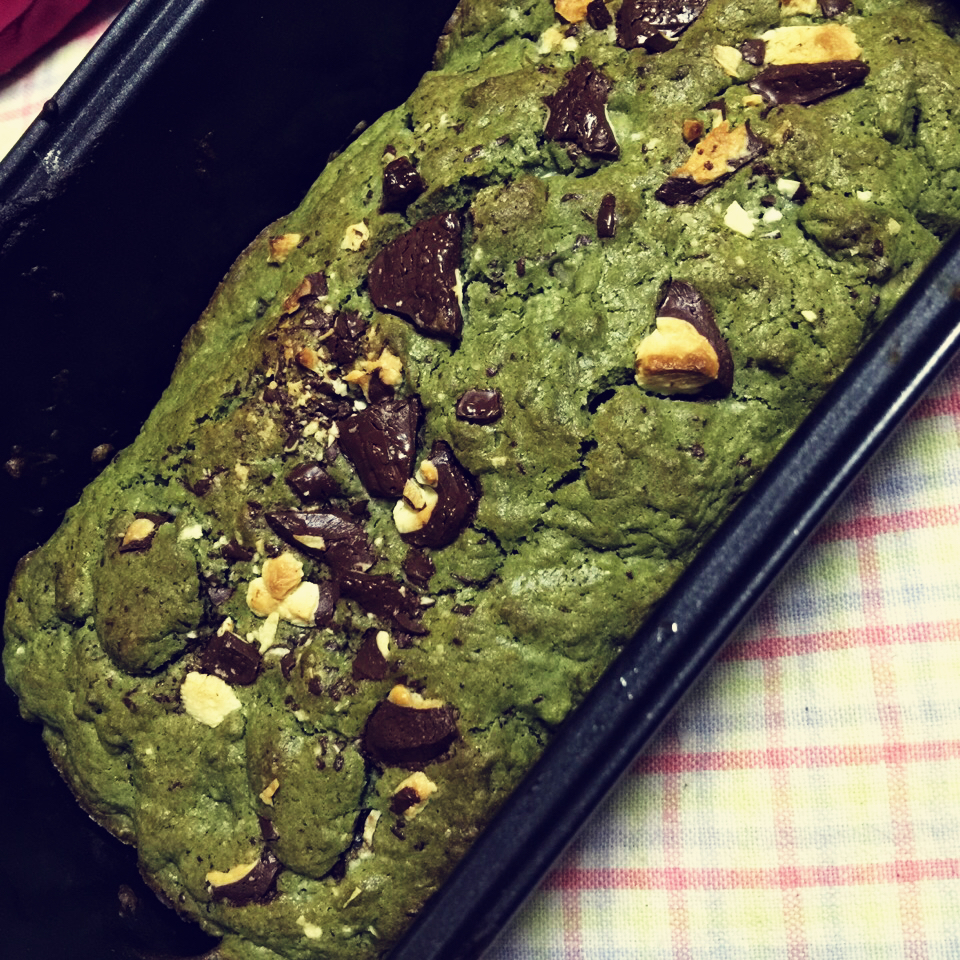 丰润的布朗尼口感-抹茶蜜红豆蛋糕