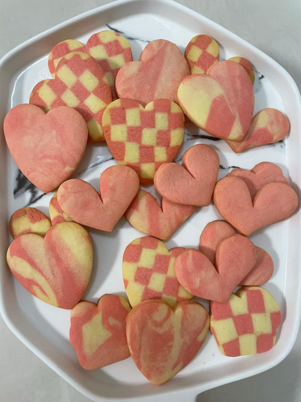 适合情人节告白的心形格子曲奇饼干