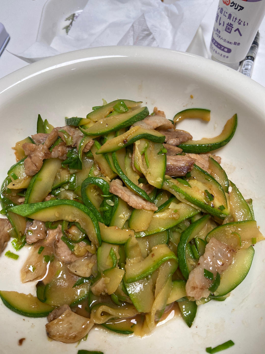 西葫芦炒肉片